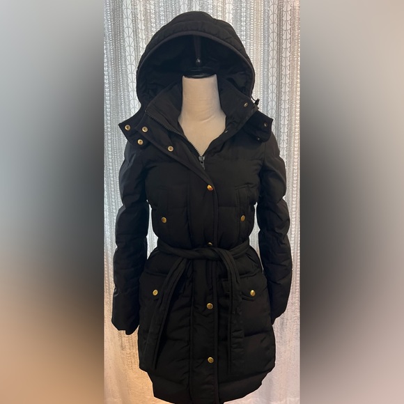 J.CREW Wintress Belted Puffer Coat in Black - Picture 4 of 8